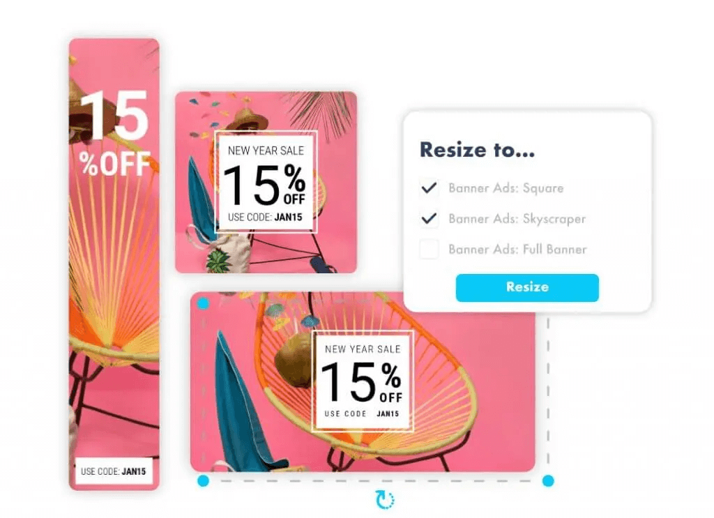 Resize your ads in a few clicks
